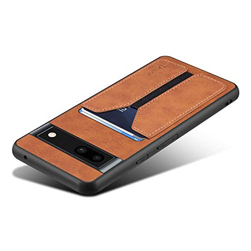 Funda Para Google Pixel 7a Cafe Delgada Pu Piel Sintetica