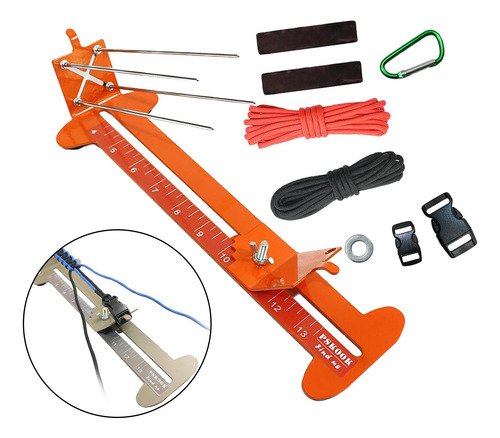 Pulsera De Paracord De Metal Jig Trenzado Tejido Naranja