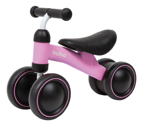 Bicicleta De Equilíbrio 4 Rodas Infantil Rosa Buba