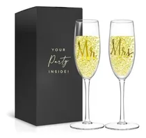 Comprar Lujosas Copas Novios Brindis Boda Elegantes Dorado Mr Mrs