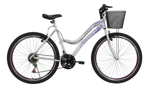 Bicicleta Athor Violeta Musa Aro 26 Feminina 18/m Com Cesto Cor Branco/Violeta Tamanho do quadro 18