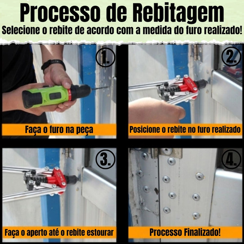 Alicate Rebitador Manual Tipo Alavanca Grande 420mm 3 Bicos