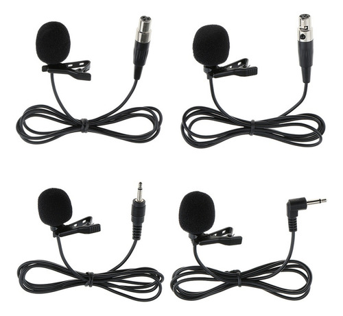Micrófono De Solapa Lavalier De 2 Piezas Con Clip Xlr De 4