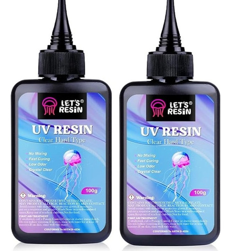 Resina Epoxi Uv De 200 Ml Secado Rápido Let's Resin