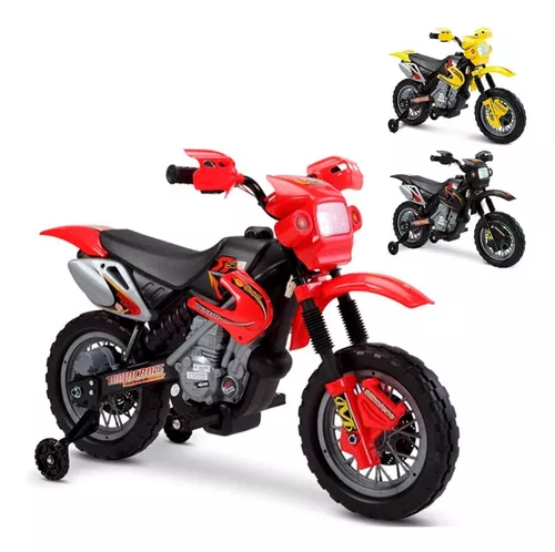 Moto Cross Eletrica Infantil 6V Vermelho - Belfix