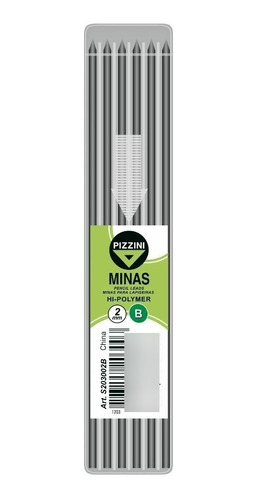 Minas Pizzini P/portaminas 2mm B X6 Unidades Lanzaminas