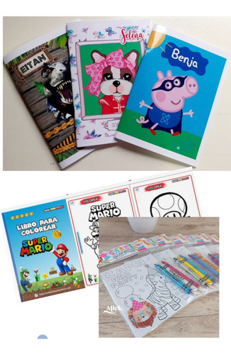 10 Libros Para Colorear + Stickers! . Personalizado Souvenir