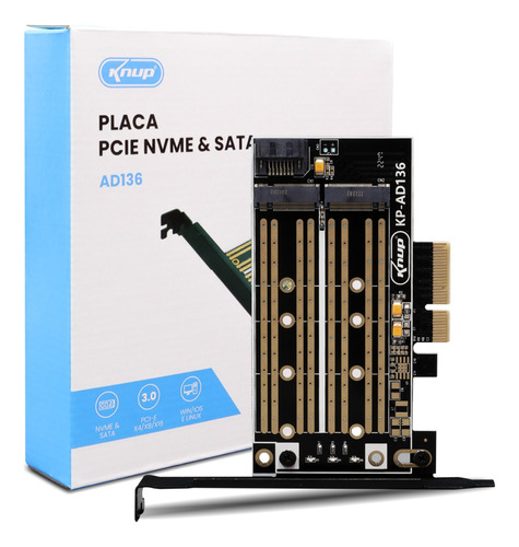 Placa Adaptador Dual Ssd Pcie Nvme M2 M-key B-key  Sata Ngff