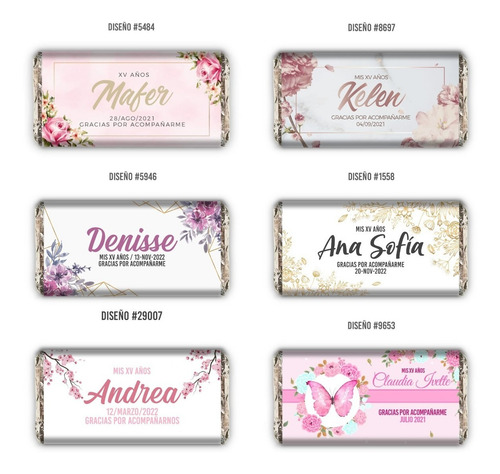 200 Chocolates Personalizados 13x5cm 40g Recuerdo 15 Años Xv