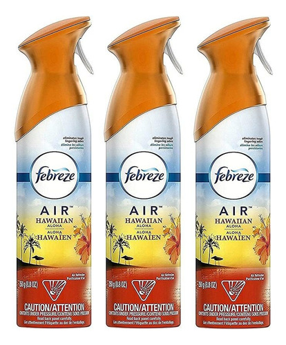 Febreze Aire - Spray Ambientador - Hawaiano Aloha - Peso Net