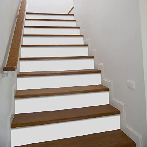 funlife 15 calcomanías de vinilo autoadhesivas para escaleras de escalera,  despegar y pegar, color blanco puro