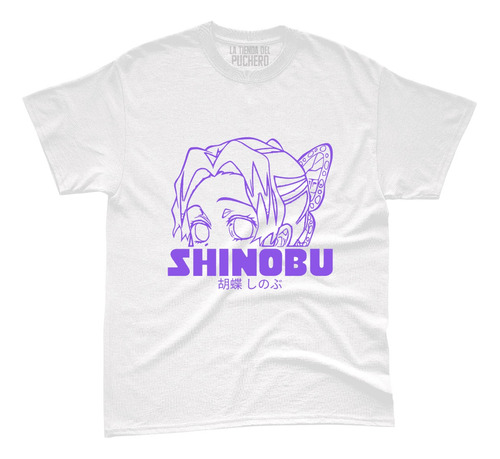 Playera Anime Demon Slayer Shinobu Rostro Lineas Letras B