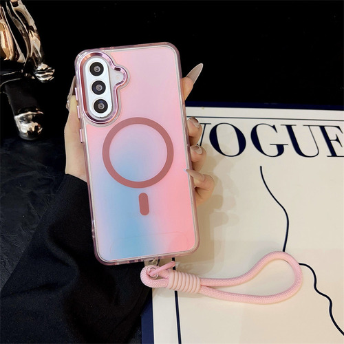 Funda Con Degradado Magnético Para Samsung Galaxy A56, A55, A54, A53, A16, A14, A15 5g, Correa Con Cordón, A Prueba De Golpes