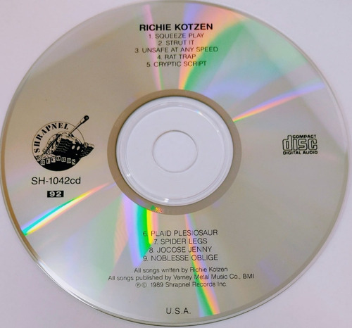 Cd Richie Kotzen Álbum De 1989 Importado (Usado)