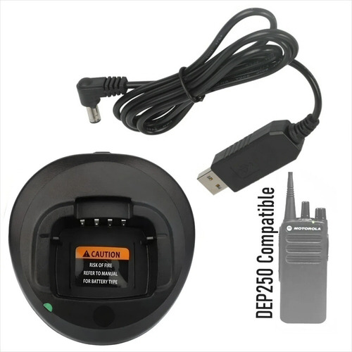 Cuna De Radio Motorola Dep-250 Usb 5v + Adaptador Usb 5v Dc