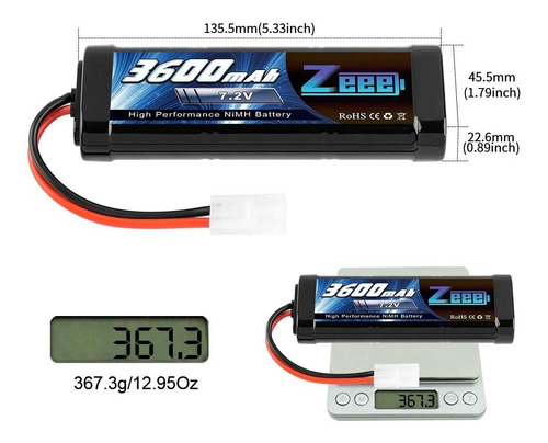  Batería Nimh Rc De 7.2 V 3600 Mah 