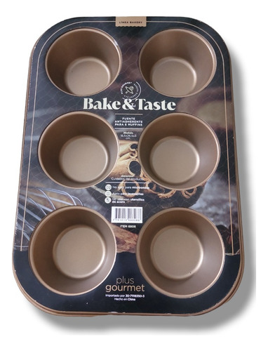 Molde Plus Gourmet Flan/muffins X6 Repostería Antiadherente