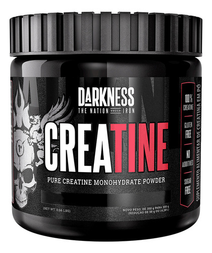 Creatina Darkness Monohidratada 300g - Potência, Resistência Sem Sabor