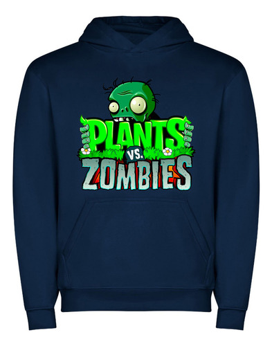 Poleron Con Capucha Niño Plantas Vs Zombis Exclusivo