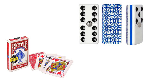 Domino Profesional Rombos Azul / Baraja Bicycle Poker Rojo