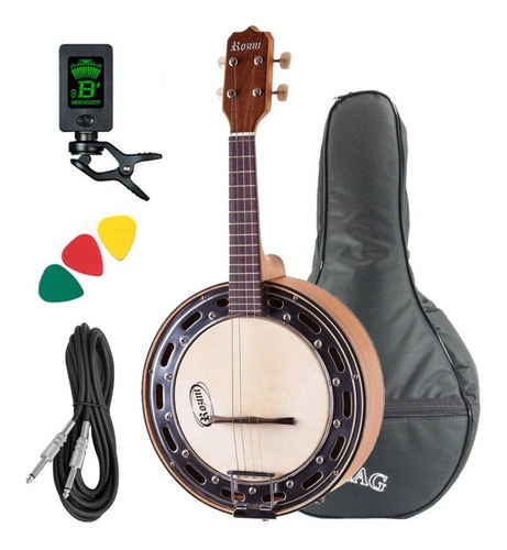 Banjo Rozini Elétrico Rj14 El C/ Capa Acolchoada + Kit