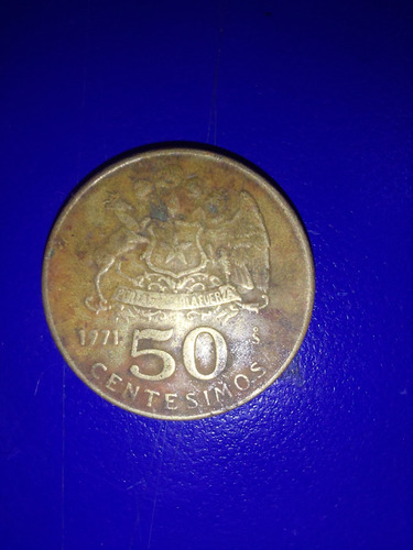 Moneda 50 Centisimos 1971 Chilena