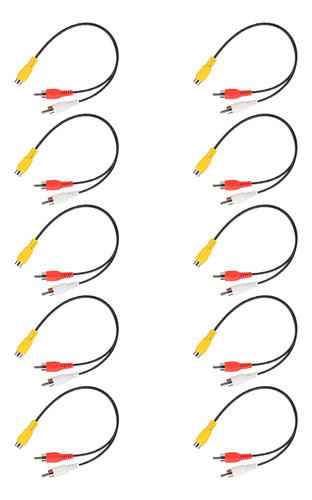 Adaptador De Audio Rca Hembra A Doble Para Rca Macho  10 Uni