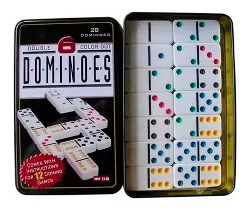 Domino De 28 Fichas Juego De Mesa Con Doble 6 De Colores