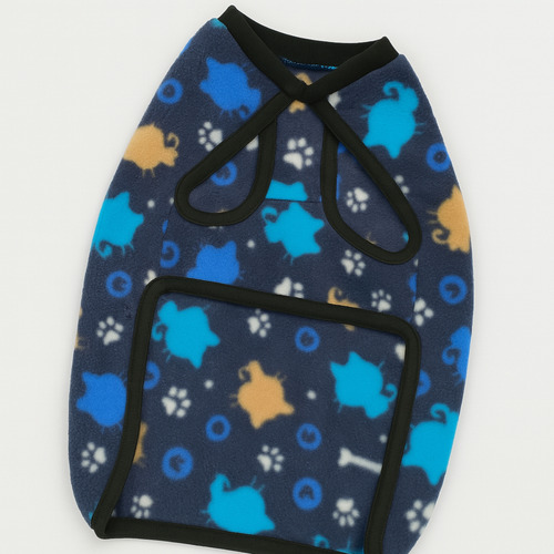 Poncho Polar Chaleco Estampado Perros Ropa Invierno Abrigo Talle 6 --- Gatitos