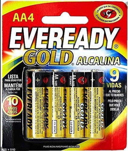 Kit 12 Pilhas Alcalina Eveready Aa4