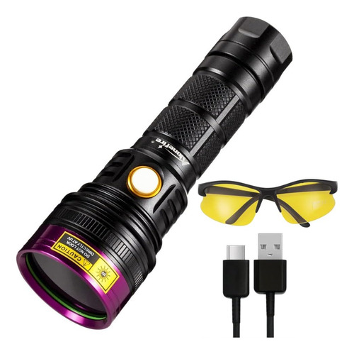 Sv18 12w 365nm Uv Linterna Usb Recargable Ultravioleta ...