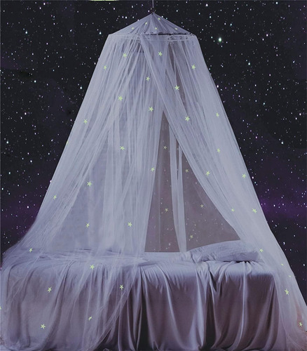 Toldo De Cama Para Niñas Con Estrellas Brillantes En La Oscu