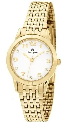 Relógio Champion Feminino Dourado Pequeno Prova D'água +