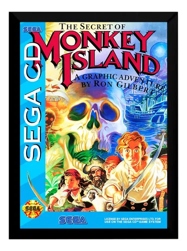 Quadro Decorativo Capa A4 25x33 Secret Monkey Island Sega Cd