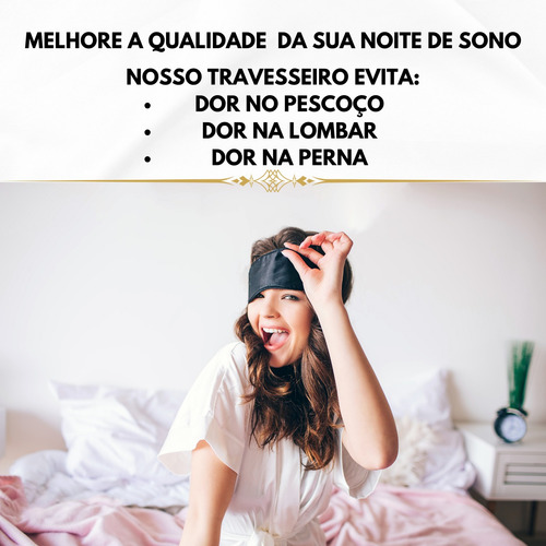 Travesseiro De Corpo Com Ziper 135x50 Antialergico Percal