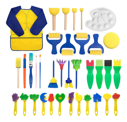 36 Pinceles De Pintura Para Niños, Juego De Herramientas