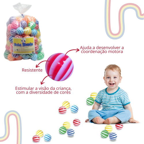 Imagem 3 de 4 de Pacote 100 Bolinhas Mania Piscina Coloridas Saco Plástico