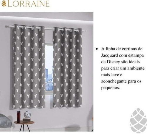 Cortina Infantil Disney Jacquard 260x170 Mickey Ícone