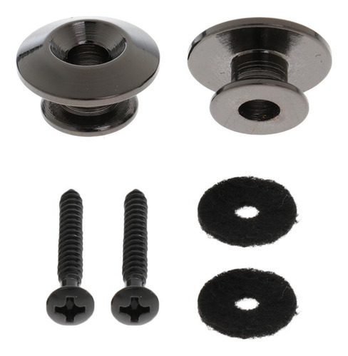 Botón De La Correa Negra 2pcs Tornillo De Montaje Para Las