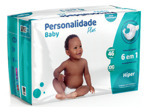 Fralda Personalidade Baby Plus Hiper - 6 Pcts Tamanho Extra extra grande (XXG)