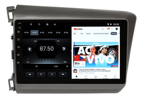 Multimidia Lelong Civic G9 2012 2013 2014 Android 14 Carplay