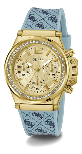 Reloj Mujer Guess Charisma Dama Correa Azul Acero Azul Acero Dorado Dorado