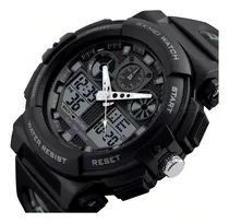Comprar Reloj Hombre Skmei Análogo\u002Fdigital Alarma Cronometro Luz Malla Negro Bisel Negro Fondo Negro