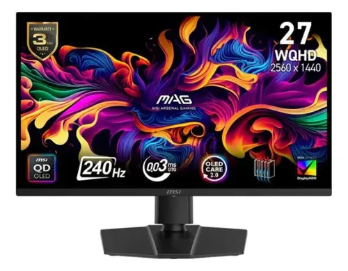 Monitor 27 - Msi Mag 271qp QD-OLED X24 - Wqhd 0,03 ms 240 Hz Preto