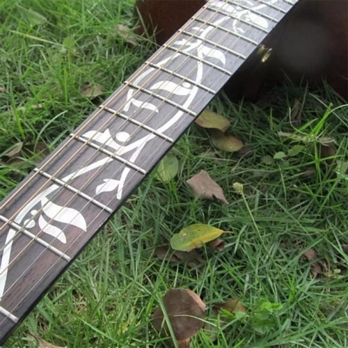 Imagem 6 de 7 de Adesivo Marcador De Escala Floral Refletivo Violão Guitarra