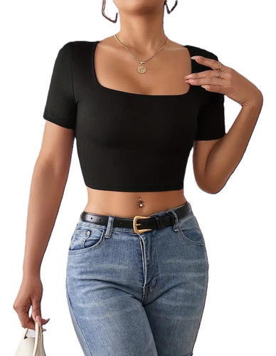 Crop Top 100% Algodón Lycra Premium, Confección Nacional-02