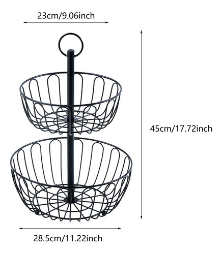 Cesta De 2 Niveles Multiusos Para Frutero, Altura De 45 Cm,