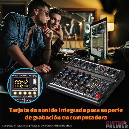 Imagen 8 de 9 de Consola Mixer 8 Canales Bluetooth Usb Phantom Power Eq F-7