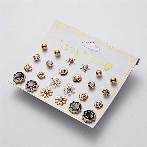 Juego De Pendientes U Twelve Pares De Pendientes De Cristal