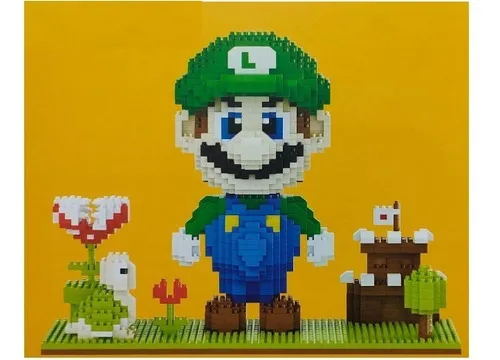 Super Mario Bros Figura De Bloques Armables Luigi Escenario Cantidad De Piezas 1791